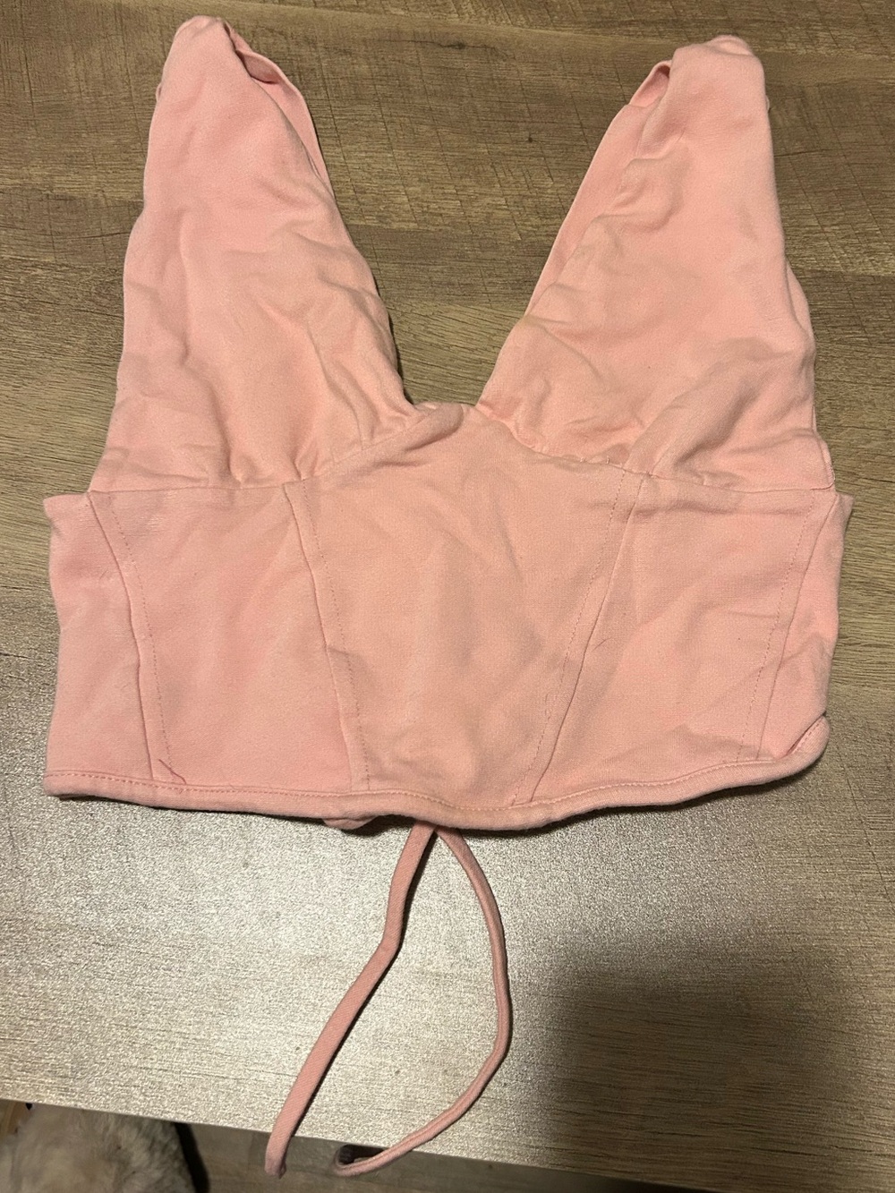Pink V-Neck Bralette Crop Top - Womens
